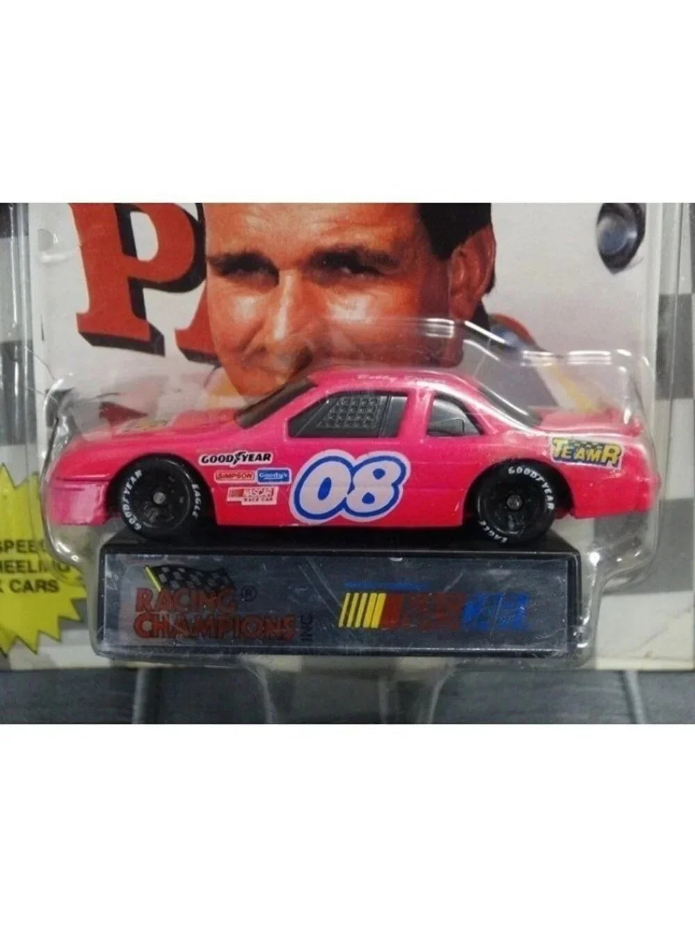 Vintage Die Cast Racing Champions Bobby Dotter #08 Stock Car NASCAR  Card Stand